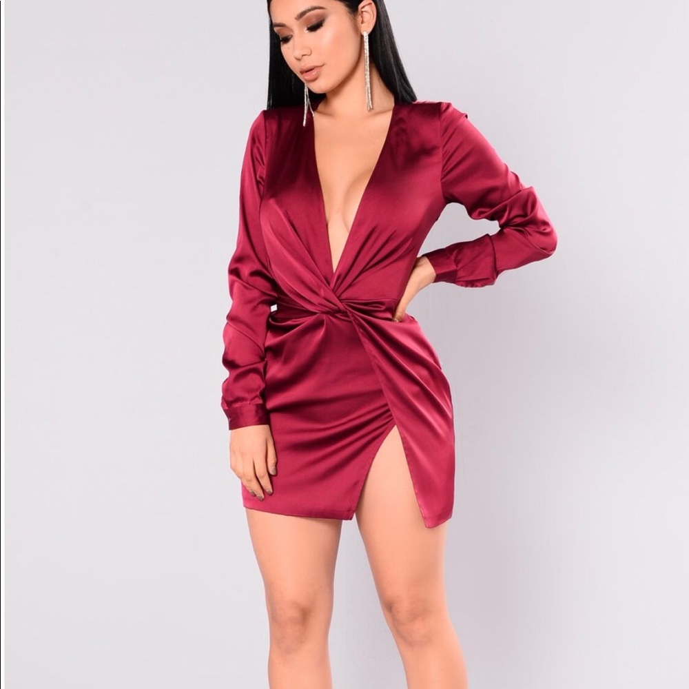 Satin Wrap Dress